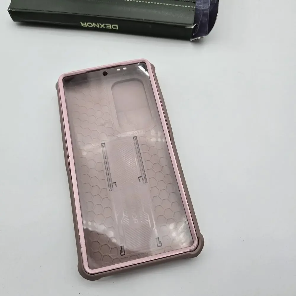 Dexnor Cell Phone Case Galaxy s24 Ultra Pink Camera Cover Kick Stand Rugged